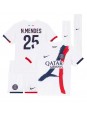 Paris Saint-Germain Nuno Mendes #25 Auswärts Trikotsatz für Kinder 2024-25 Kurzarm (+ Kurze Hosen)